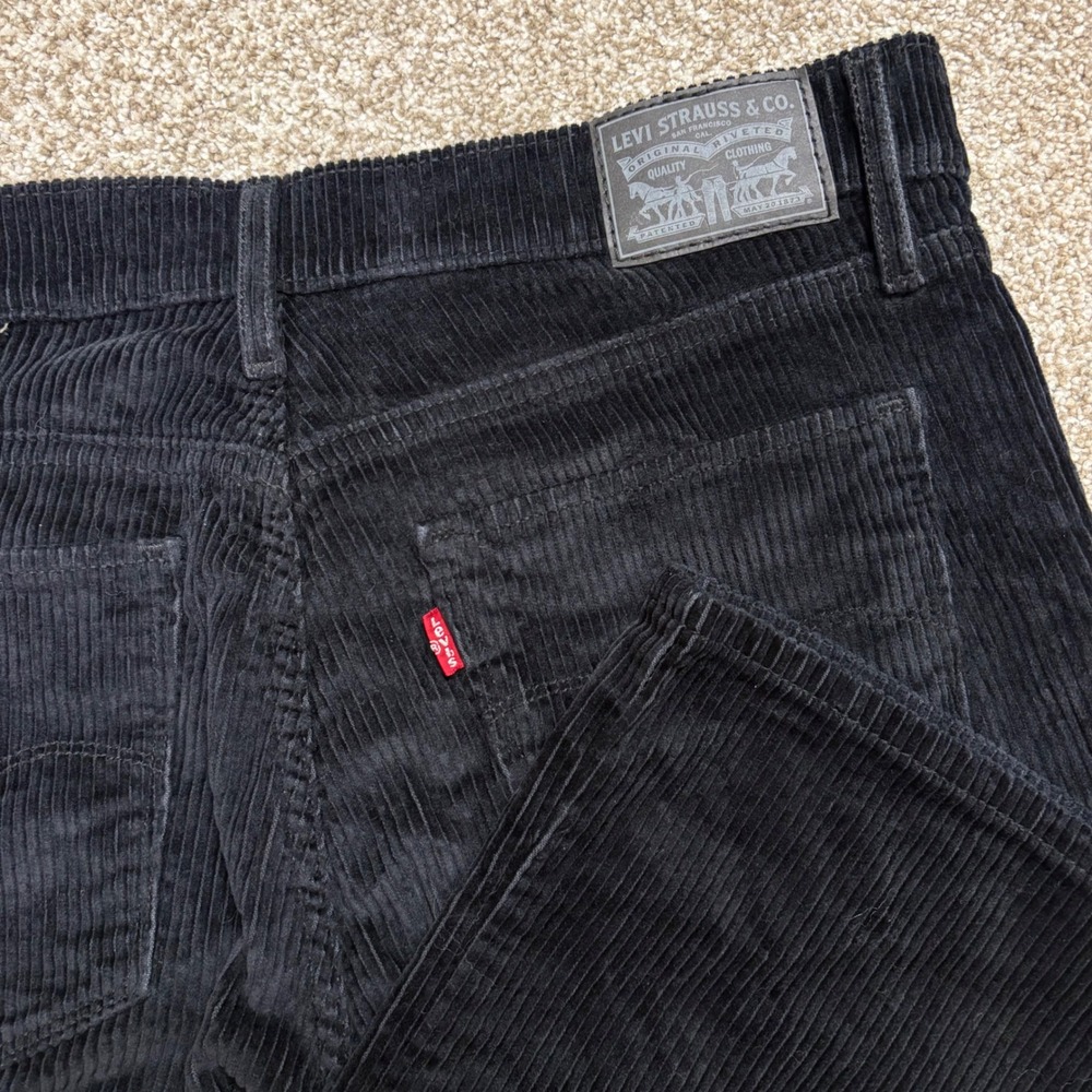 Levi's 315 Bootcut Corduroy Pants Womens 29x30 Black Flared Stretch Mid Rise